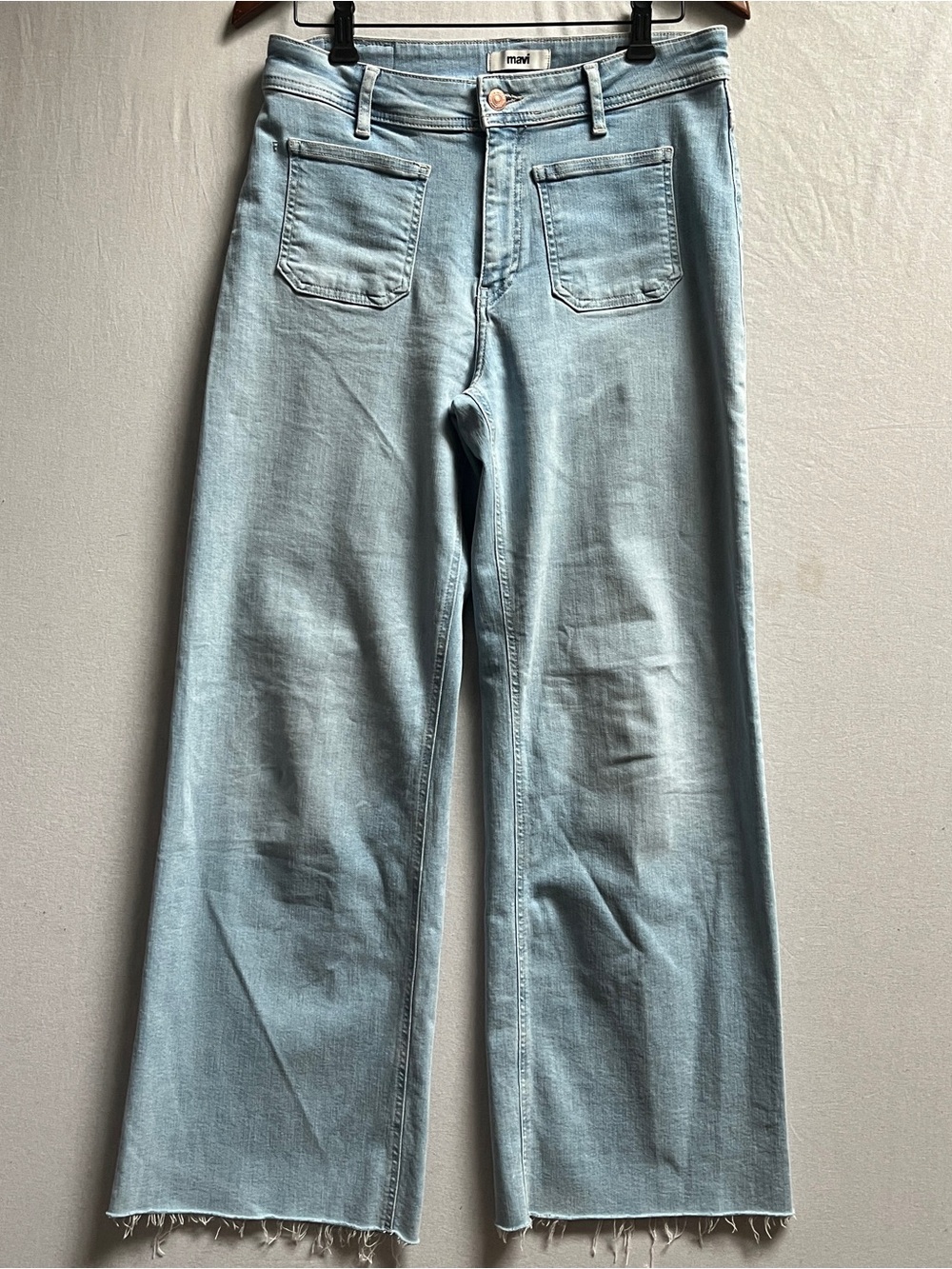 Mavi Paloma Marine Mid Rise Wide Leg Frayed Hem Jeans 31
